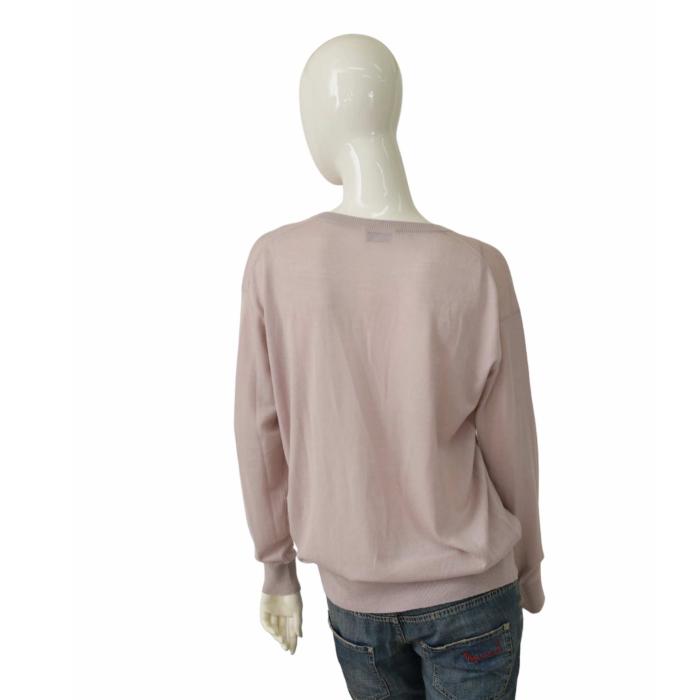 Raey Dusty Pink Long Sleeves v Neckline Merino wool Sweater Blouse Top size S