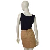 Willi Smith Beige Small Pleats Zipper Short Mini Length Skirt Size 2