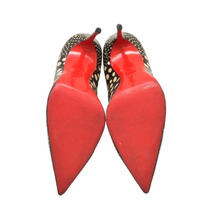 Christian Louboutin Simple Watersnake Patchwork Decollete Pumps Black/White 40.5