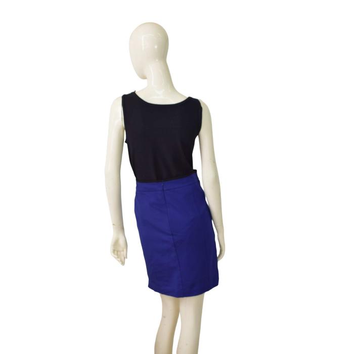 Trina Turk Blue Back Zipper Short Mini Length Pencil Skirt Size 6