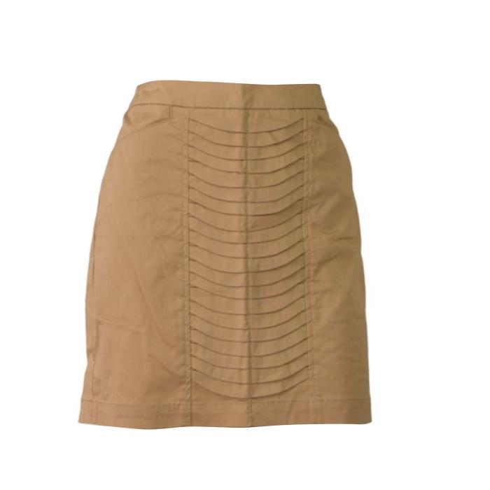 Willi Smith Beige Small Pleats Zipper Short Mini Length Skirt Size 2