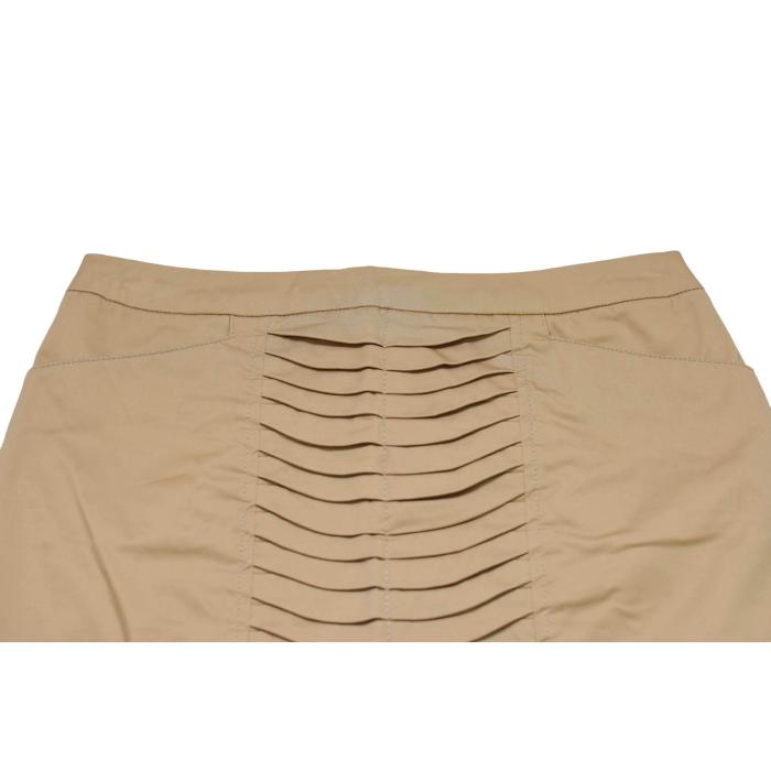 Willi Smith Beige Small Pleats Zipper Short Mini Length Skirt Size 2