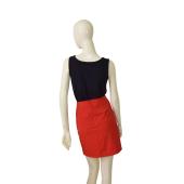 Trina Turk Red Back Zipper Faux Wrap Short Mini Length Skirt Size 2