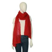 Emanuel Ungaro Coral Red Mohair Wool Knit Long Foulard Scarf Shawl Echarpe