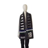 MSGM Identity Black White Double Faced Knit Long Scarf Shawl