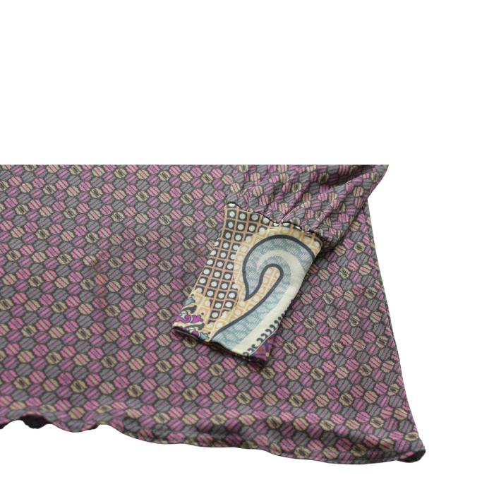 Laleh Fayaz Purple Pink Paisley  Multicolor Long Sleeve Knee Dress