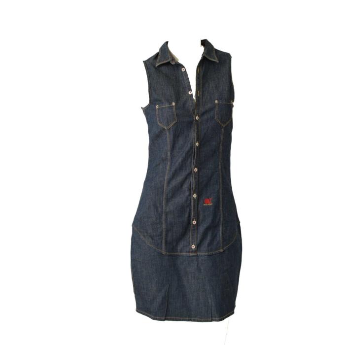 DSquared2 D2 Blue Denim Button Front & Zipper Sleeveless Mini Dress size 42