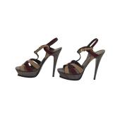 Yves Saint Laurent YSL multicolor Tribute suede leather sz 41 sandals platform
