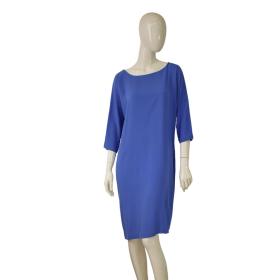 DVF Diane Von Furstenberg Maja Two Blue Silk Back Buttons Knee Dress size 14