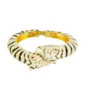 KENNETH JAY LANE Enamel Double Tiger Head Bypass Cuff Bracelet