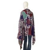 Bella Ballou Multicolor Paisley Woolen Scarf Large Pashmina Wrap Scarf Shawl