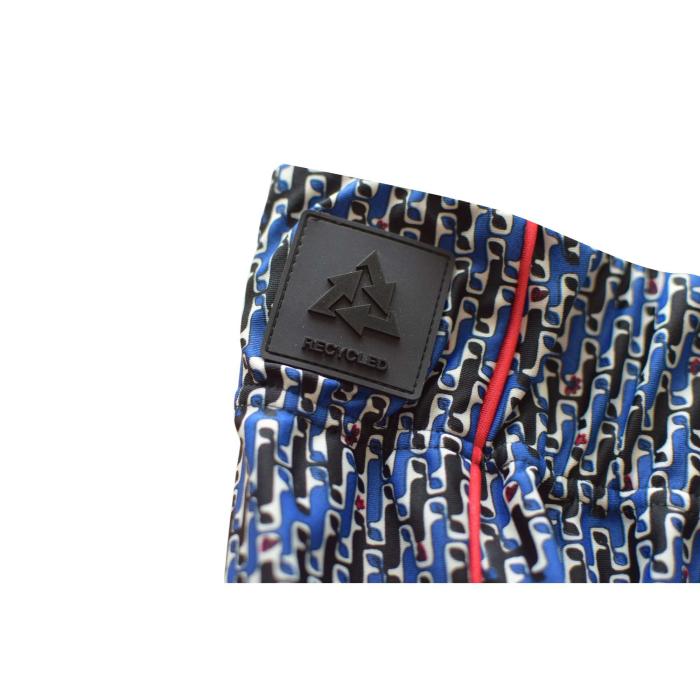 Moncler Grenoble High-rise blue black white printed leggings with zipped pocket
