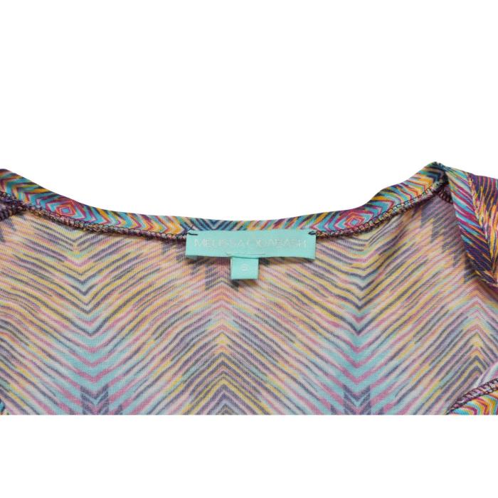 Melissa Odabash Multicolor Geometric Modal Tunic Blouse Top - size S