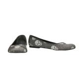 Alexander McQueen Gray Canvas Skulls Ballerinas Flat Shoes Rubber Soles size 40