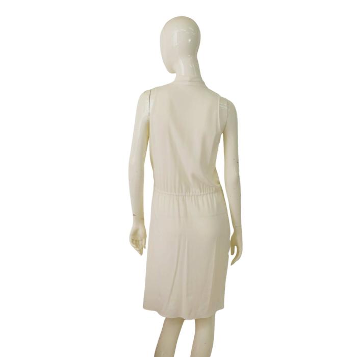 Elie Tahari Cream Wrap Upper Sleeveless Knee Length Cocktail Dress