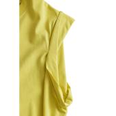 3.1 Phillip Lim Yellow Cotton Draped Side Sleeveless Tank Top size S