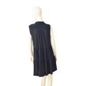 No 21 Blue Cotton Knit Layered Back with Pleats Sleeveless Mini Dress size 44