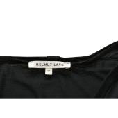 Helmut Lang Black w. Lace Trimming Short Sleeve V Neckline T-shirt Blouse Top M