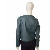 Zadig & Voltaire Vencia Cuir Deluxe Teal Color Zipper Leather Jacket size L