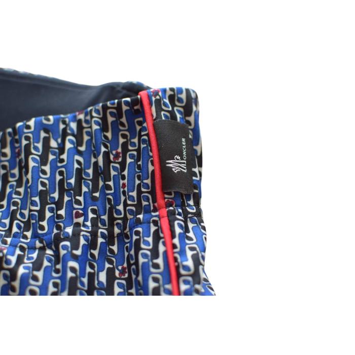 Moncler Grenoble High-rise blue black white printed leggings with zipped pocket