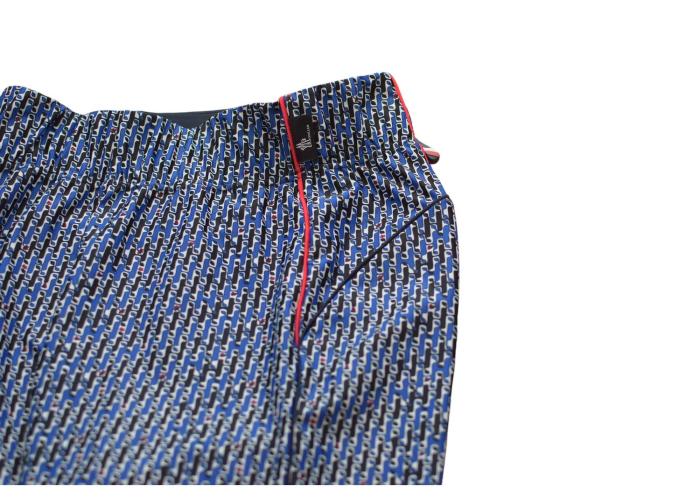 Moncler Grenoble High-rise blue black white printed leggings with zipped pocket