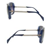 Alexander McQueen AMQ 4122 /S Blue Silver Chain Women's Sunglasses