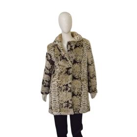 Apparis Beige Brown Faux Fur Hips Length Warm coat size S