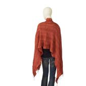 Laura Donini Red Silk Wool Scarf Large Long Pashmina Wrap Scarf Shawl Fringes