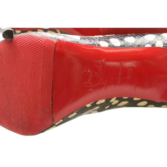 Christian Louboutin Simple Watersnake Patchwork Decollete Pumps Black/White 40.5