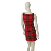 DSquared2 D2 Red Check Wool Unlined Sleeveless Mini Dress size S