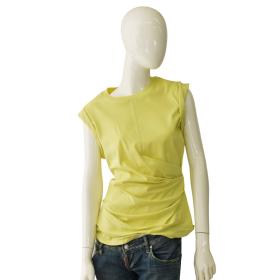 3.1 Phillip Lim Yellow Cotton Draped Side Sleeveless Tank Top size S