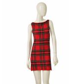 DSquared2 D2 Red Check Wool Unlined Sleeveless Mini Dress size S