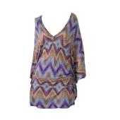 Melissa Odabash Multicolor Geometric Modal Tunic Blouse Top - size S