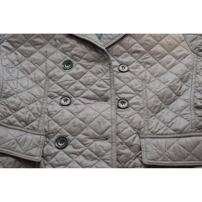 Burberry Gray Quilted Lightweight Double Breasted Trench Jacket size L