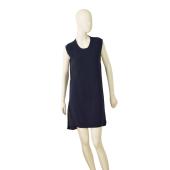 No 21 Blue Cotton Knit Layered Back with Pleats Sleeveless Mini Dress size 44