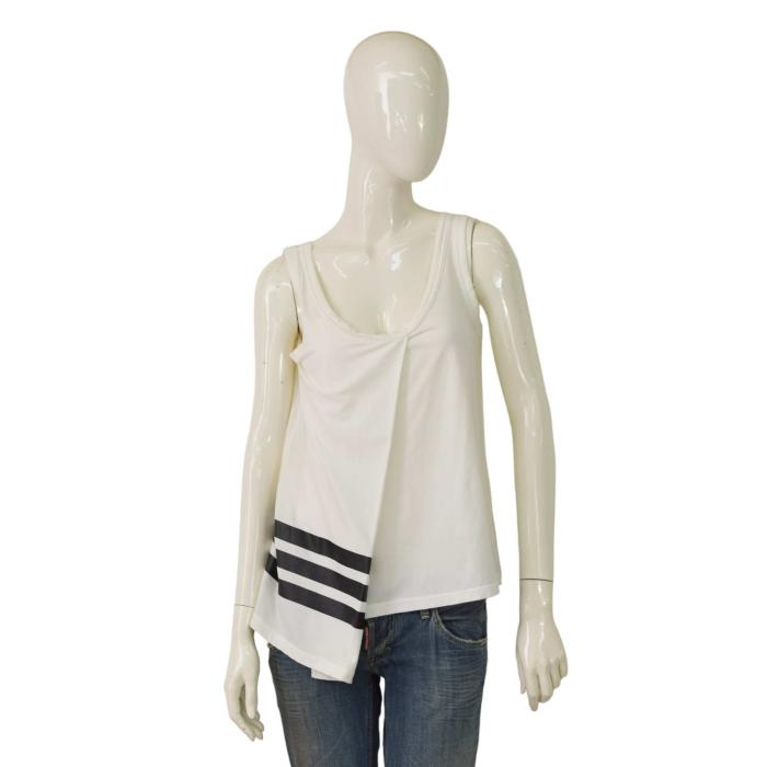 Y-3 Adidas Yohji Yamamoto White Asymmetric Tank Top size M