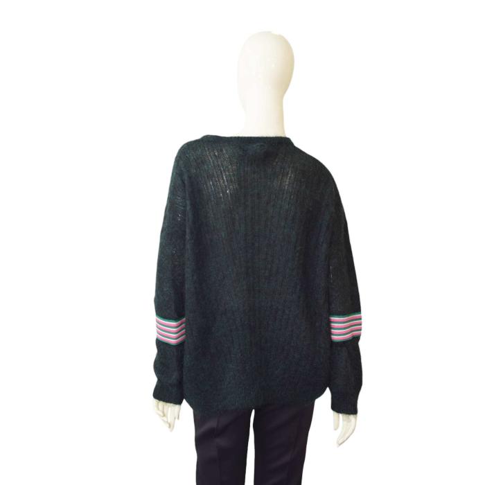 Zadig & Voltaire Vicky Mo Green Mohair Wool Knit Sweater Oversize Top size M