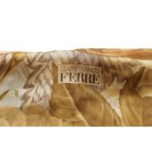 Gianfranco Ferre Brown Beige Floral Long Silky Scarf Large Foulard