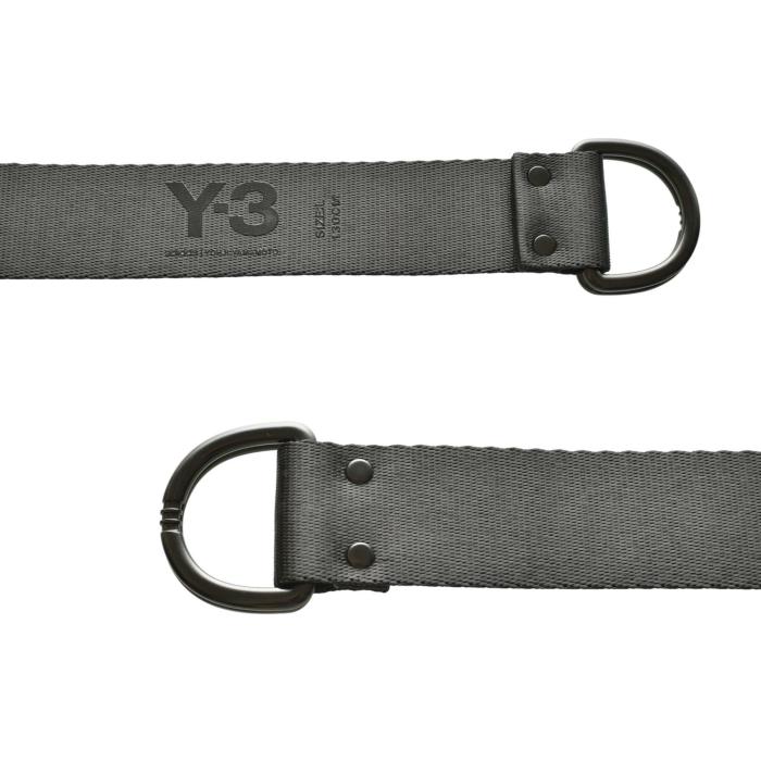 Y-3 Adidas Yohji Yamamoto Black Double D Ring Logo Unisex Belt Size L