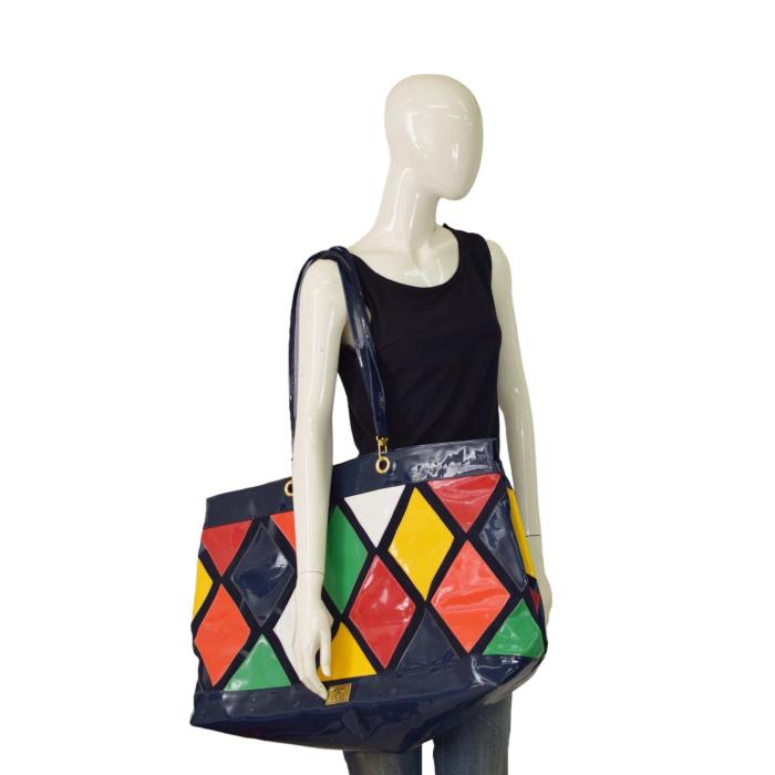 Moschino Multicolor  Harlequin Extra Large Shoulder bag Summer Beach Tote