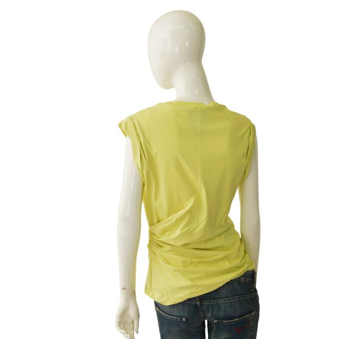 3.1 Phillip Lim Yellow Cotton Draped Side Sleeveless Tank Top size S