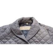 Burberry Gray Quilted Lightweight Double Breasted Trench Jacket size L