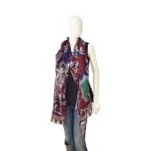 Bella Ballou Multicolor Paisley Woolen Scarf Large Pashmina Wrap Scarf Shawl