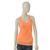 Philipp Plein Orange Leopard Print Skull Mickey Ears Tank Racer Back Top Size M