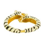 KENNETH JAY LANE Enamel Double Tiger Head Bypass Cuff Bracelet