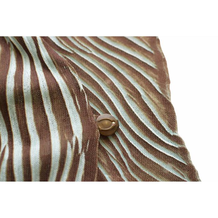 Just Cavalli Blue & Brown Zebra Pattern Fitted Long Sleeve top size 44