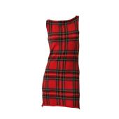 DSquared2 D2 Red Check Wool Unlined Sleeveless Mini Dress size S