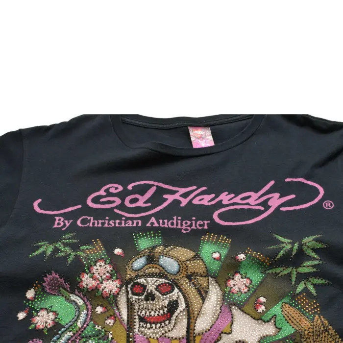 Ed Hardy by Christian Audigier Black Tattoo Art T-shirt Top Men