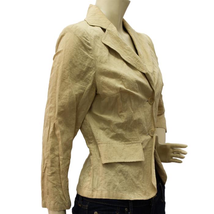 Parosh Beige Fitted Button Front Short Jacket Μ