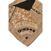 Alberto Fabiani Beige & Black Floral Flowers Square Silk Scarf Foulard Wrap